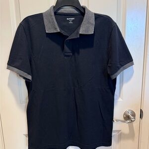 Old Navy Men's Navy Polo with Gray Accents